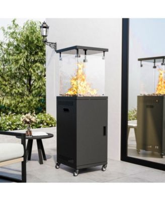 50000-BTU Black Steel Floorstanding Propane Patio Heater with Wheels