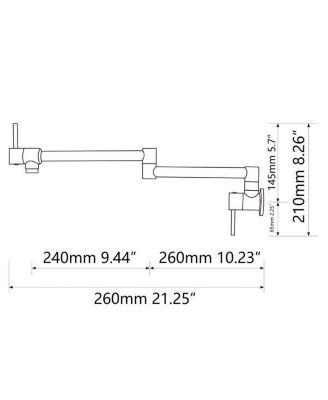 Brass Folding Faucet 1/2” NPT Wall Mount Kitchen Faucet with Dual Handles for Cold Water