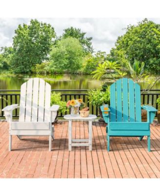 Foldable Weather Resistant Patio Chair with Built-in Cup Holder