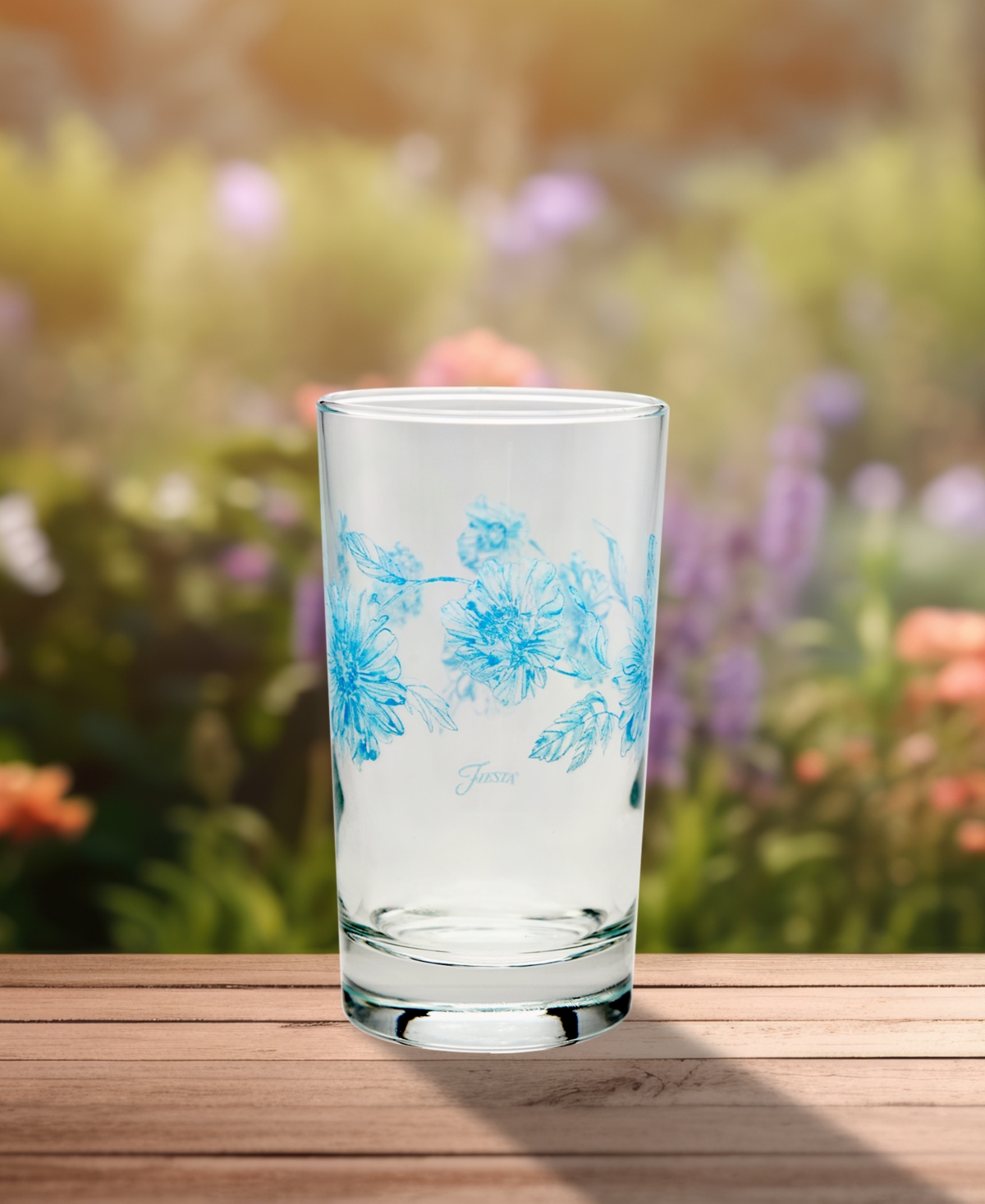 Fiesta Botanical Floral Juice Glass, Set Of 4 In Sky,white