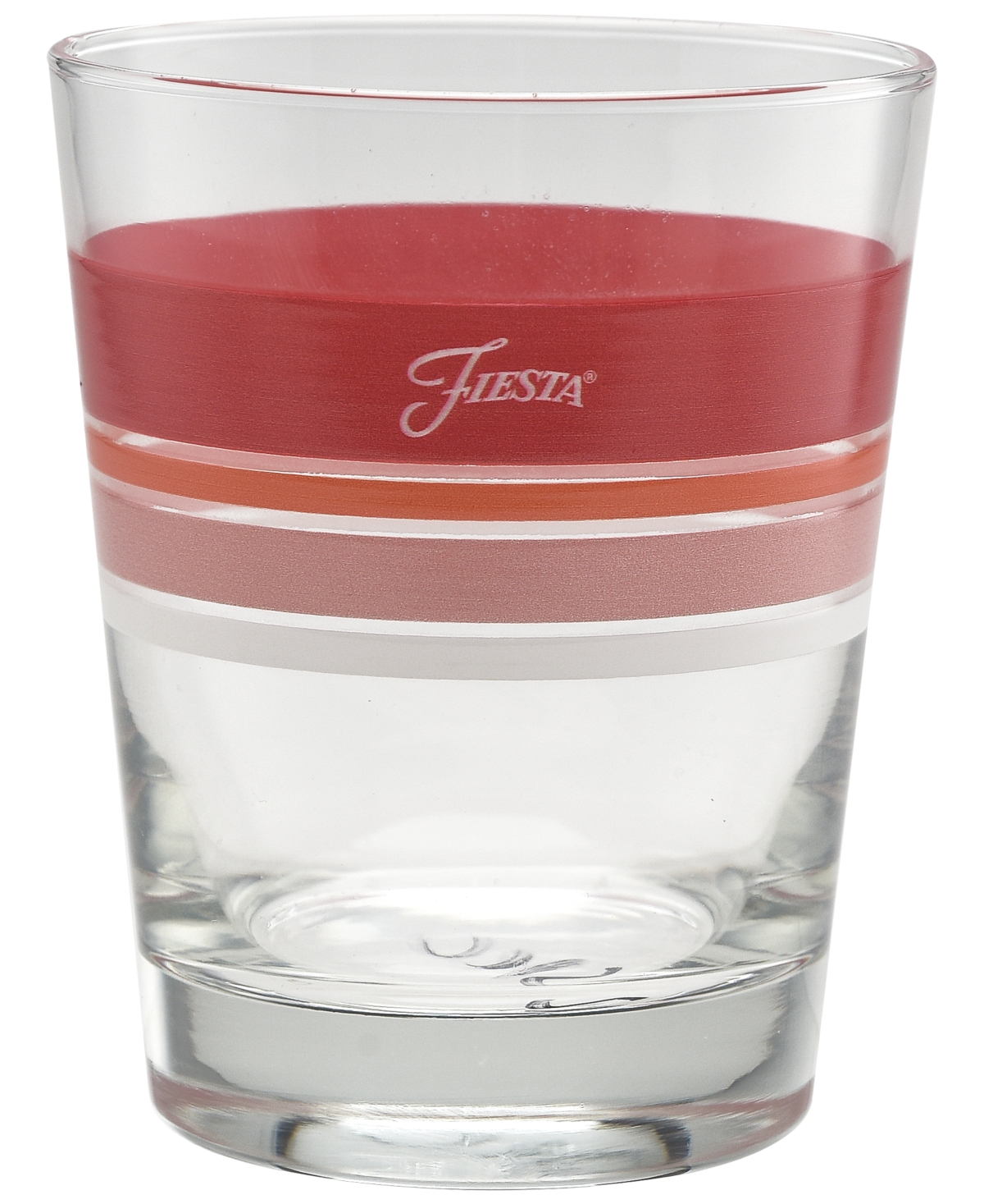 Fiesta Sunset Horizon Edgeline Double Old-fashioned Glass, Set Of 4 In Scarlet,poppy,peony,white