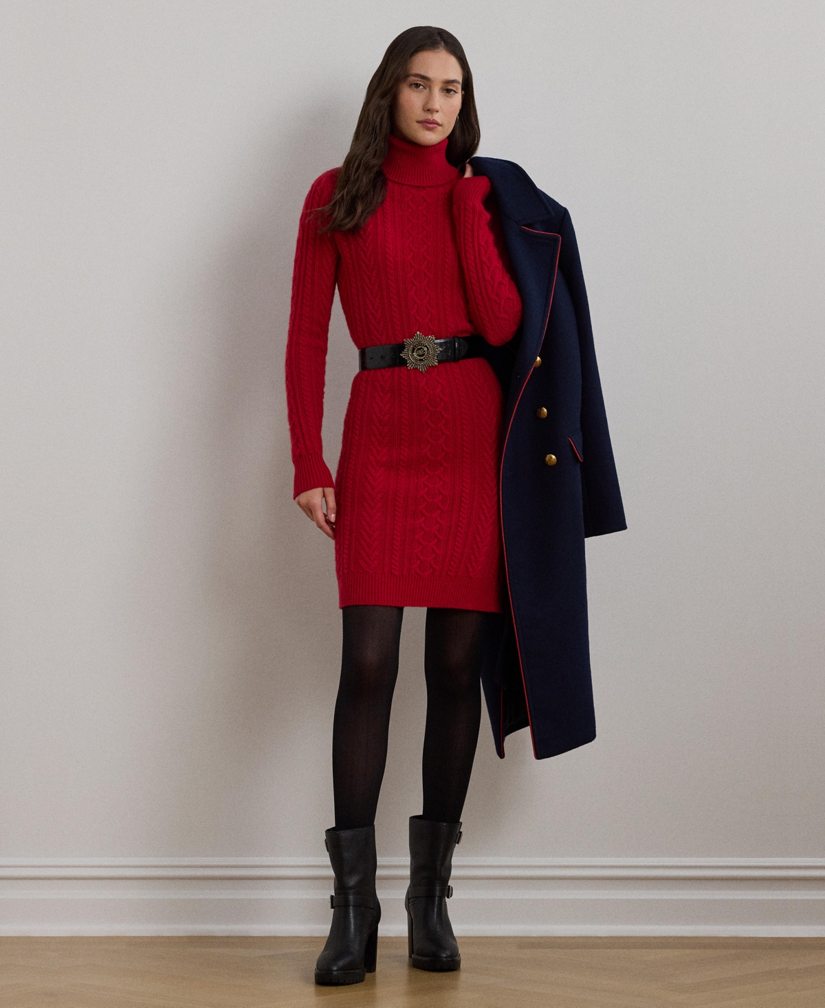 Lauren Ralph Lauren Women's Wool-Cashmere Turtleneck Sweater Dress
