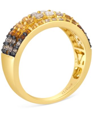 Desert Ombre™ Citrine (1/2 ct. t.w.) & Diamond (5/8 ct. t.w.) Four Row Statement Ring in 14k Gold