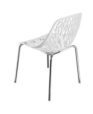 4-Piece Birds Nest Style Lounge Chair Set, Elegant White Design for Indoor & Outdoor Use