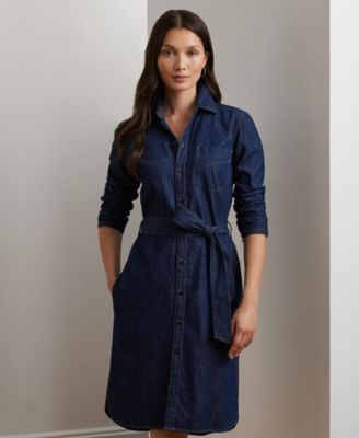 Belted Denim Shirtdress