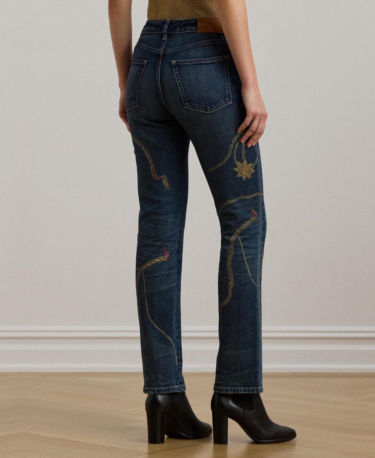 Lauren Ralph Lauren Women's Print High-Rise Straight Ankle Jeans