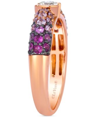 Pink Sapphire (3/4 ct. t.w.) & Nude Diamond (1/4 ct. t.w.) Ombre Ring in 14k Strawberry Gold