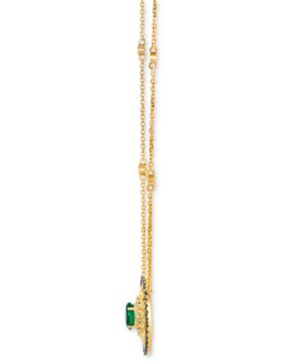 Costa Smeralda Emerald (1/2 ct. t.w.), Chocolate Diamond (1/3 ct. t.w.) & Nude Diamond (1/5 ct. t.w.) 19" Adjustable Necklace in 14k Honey Gold