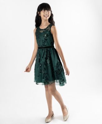 Rare Editions - Big Girls Burnout Velvet Dress