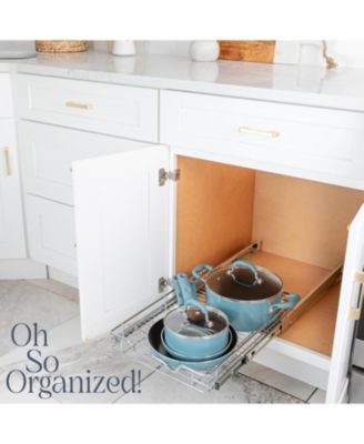 Pull Out Cabinet Organizer with Chrome Finish 14 x 21 In