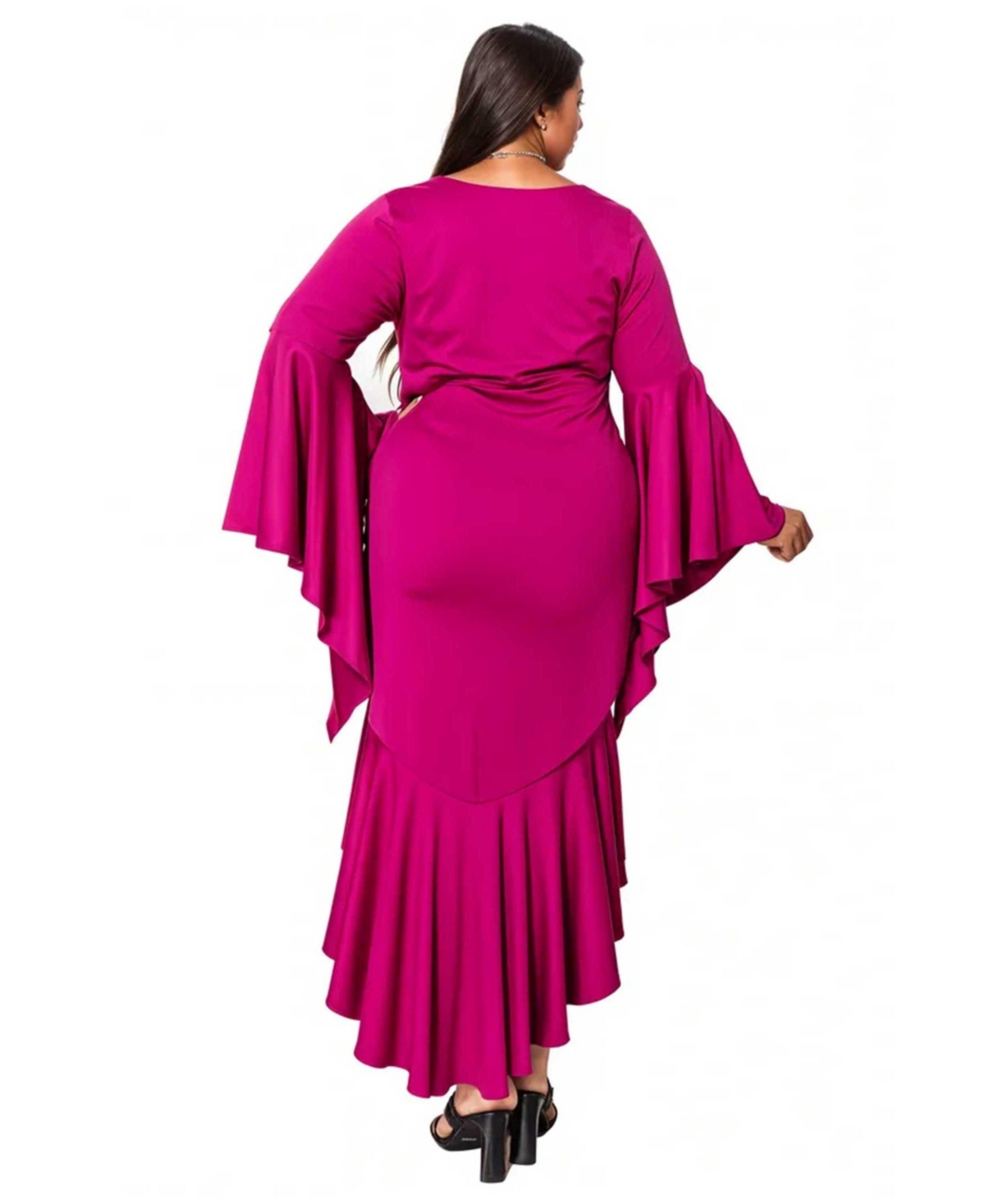 L I V D Plus Size Arielle Flowy Mermaid Hem Dress