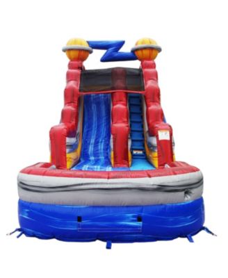 Astronaut Commercial Inflatable Grade Water Slide with Attached Splash Pool for Kids and Adults (with Blower), Outdoor Indoor, Wet Dry Use, Tall Inflatable