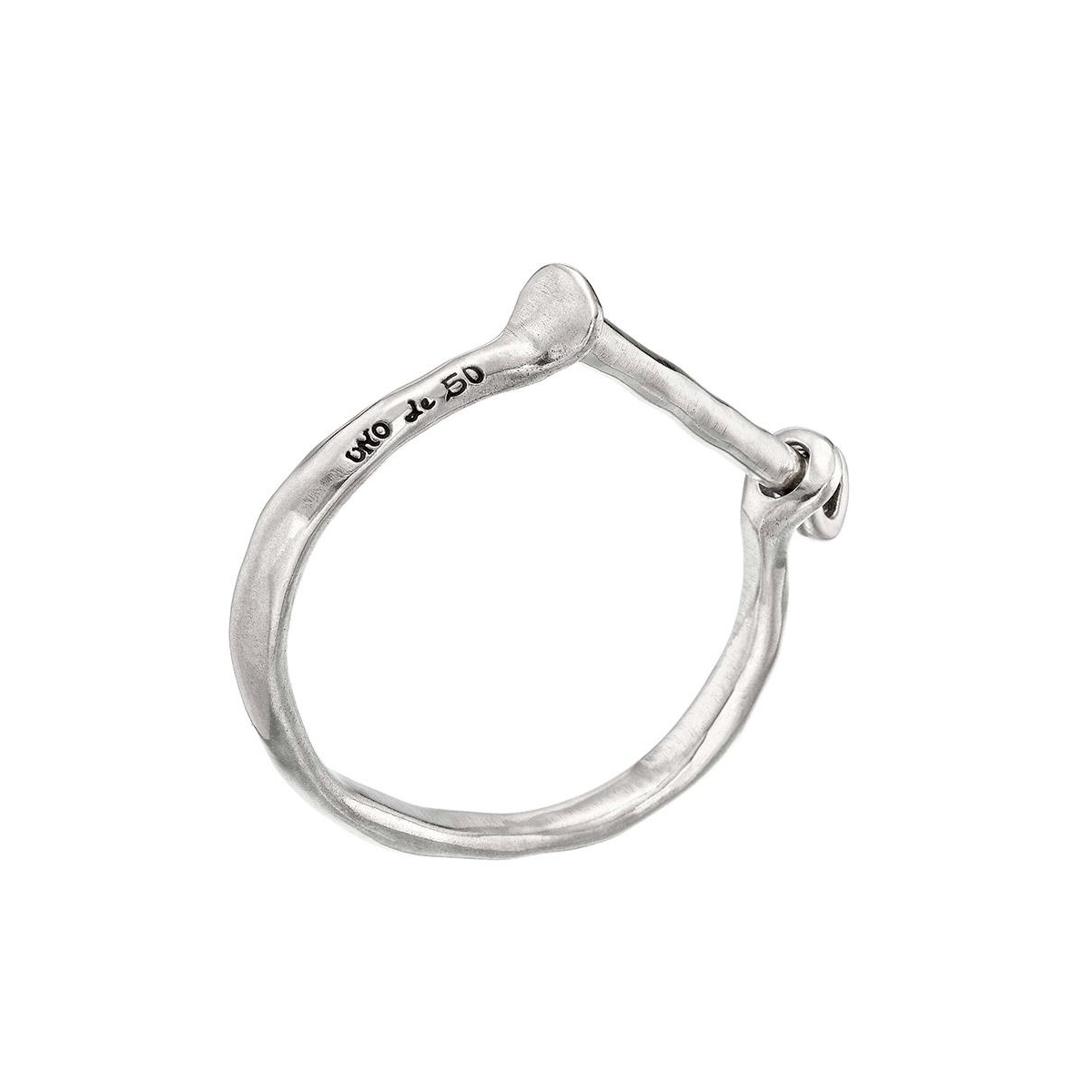 Unode50 Sterling Silver And 18k Gold Plated Shackle-shaped Clasp Bracelet In Silver