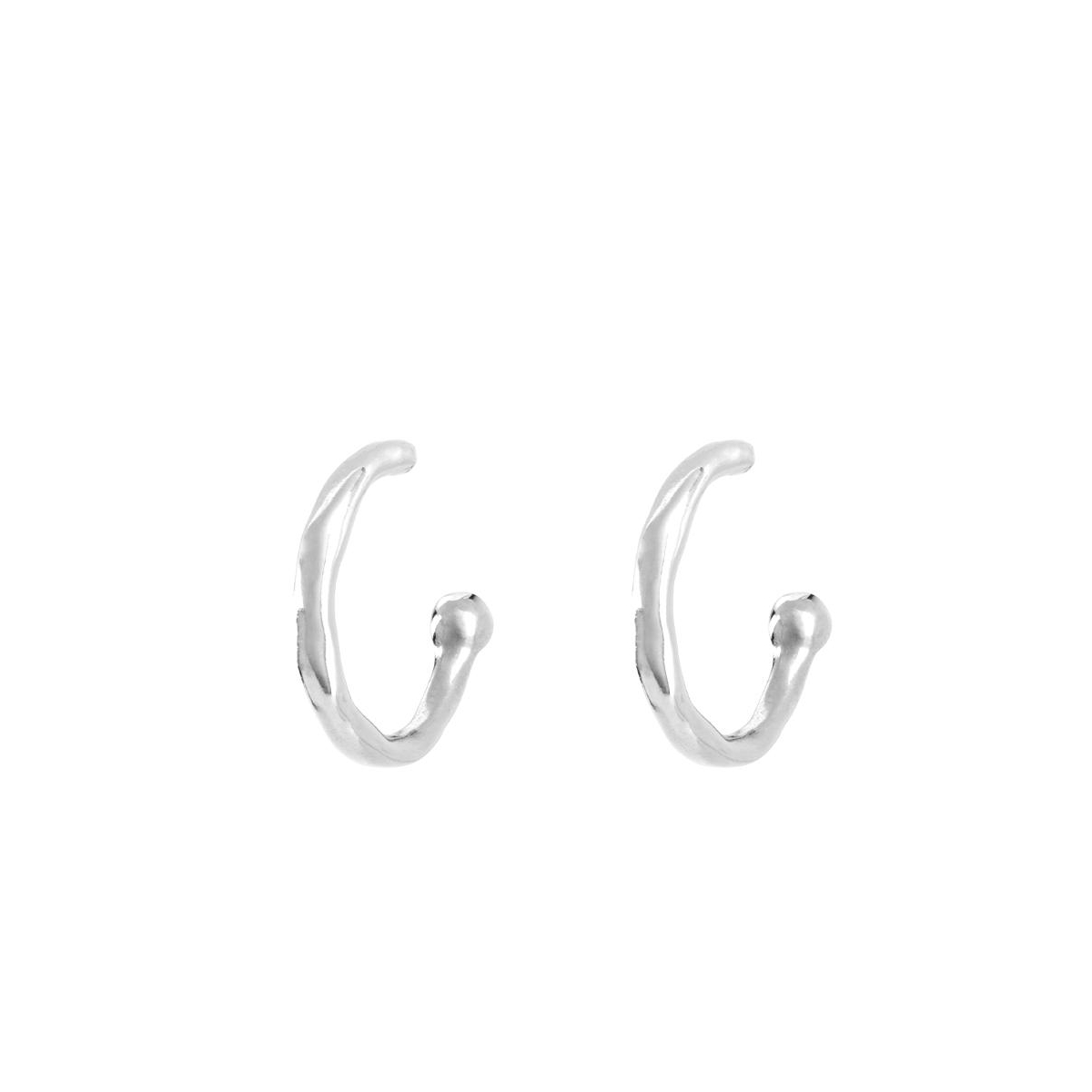 Unode50 Metal Clad Hoop Earrings In Silver