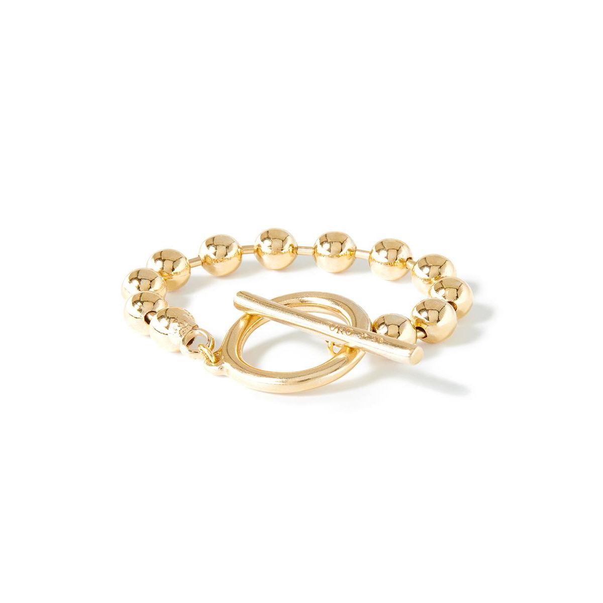 Unode50 Sterling Silver And 18k Gold Pated Metal Ring Bar Bracelet In Gold