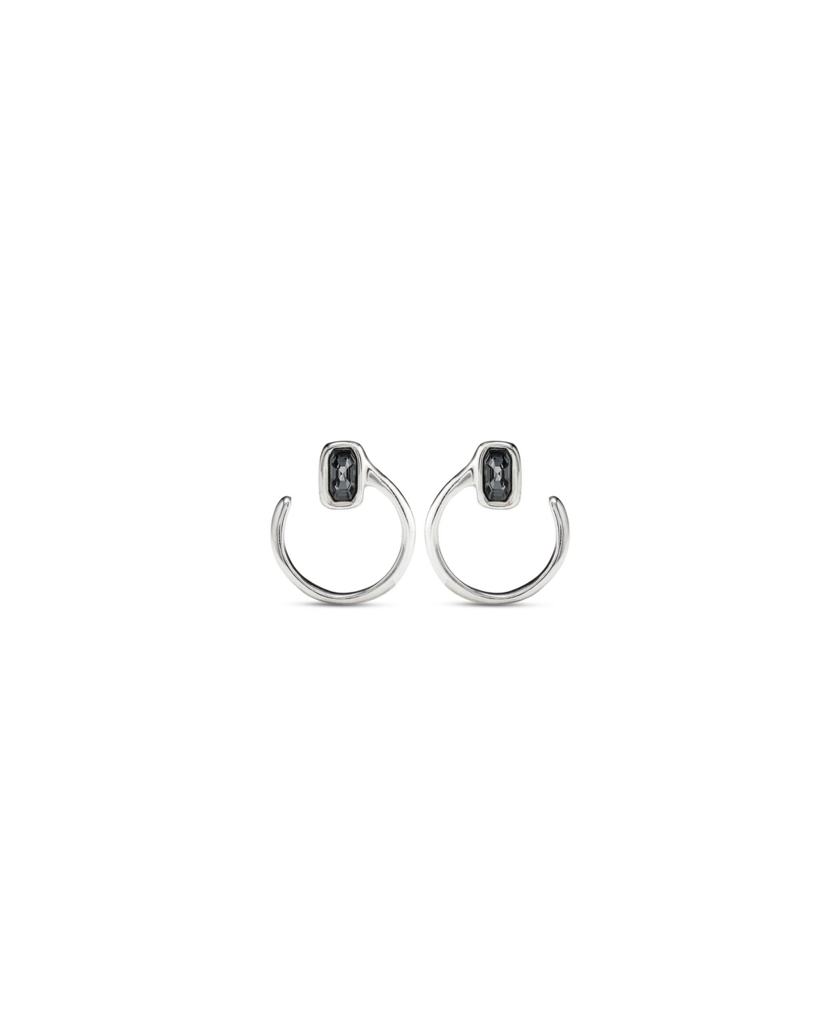 UNOde50 Sterling Silver-Plated Metal Alloy Needle Shaped Earrings - Gray