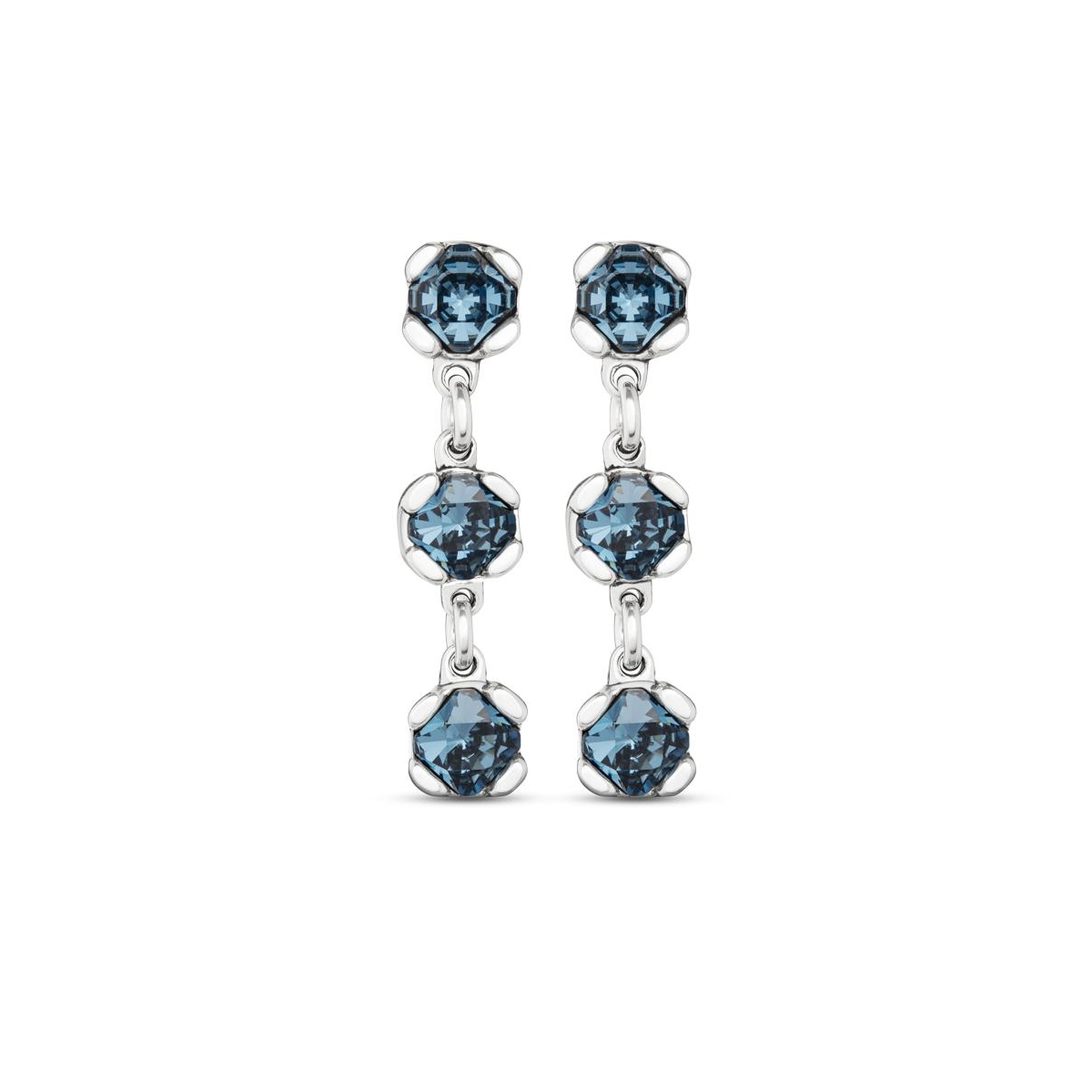 UNOde50 18k Gold Plated Metal Alloy Pendant Earrings - Blue