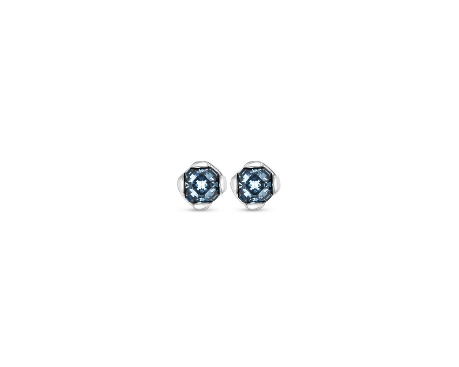 Metal Alloy and Faceted Crystal Earrings