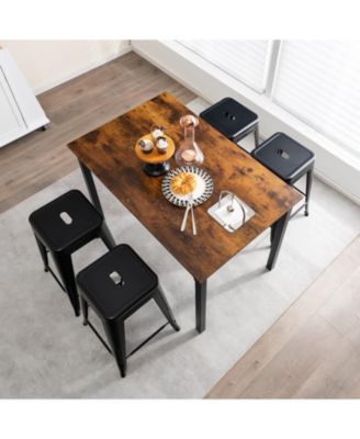 24 Inch Set of 4 Tolix Style Counter Height Barstool Stackable Chair