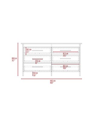 Paris 6 Drawer Double Dresser, Four Legs, Superior Top