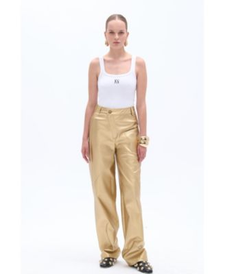 Women's High Waist Faux Leather Pants
