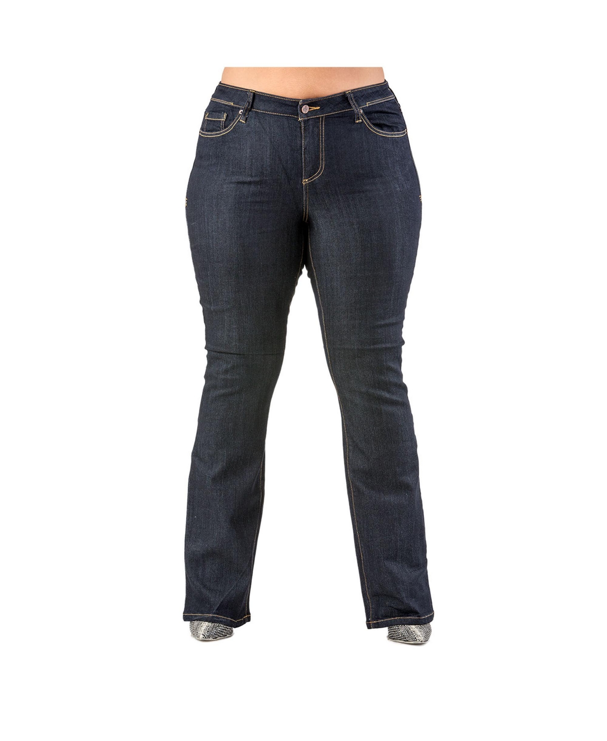 Poetic Justice Plus Size Curvy Fit Stretch Denim Slim Boot Cut Jeans