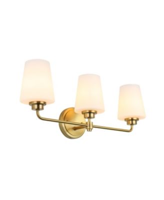 22.5 in. W 3-Light White Plus Gold Bathroom Vanity Light with Shade