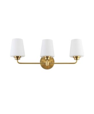22.5 in. W 3-Light White Plus Gold Bathroom Vanity Light with Shade