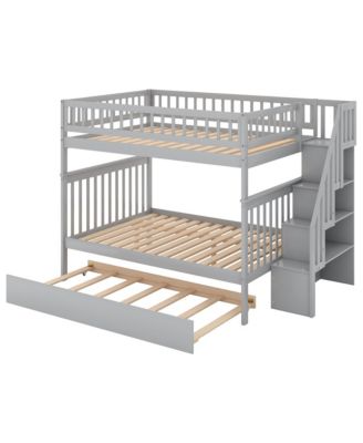 Streamdale Full Over Full Bunk Bed With Trundle And Staircase