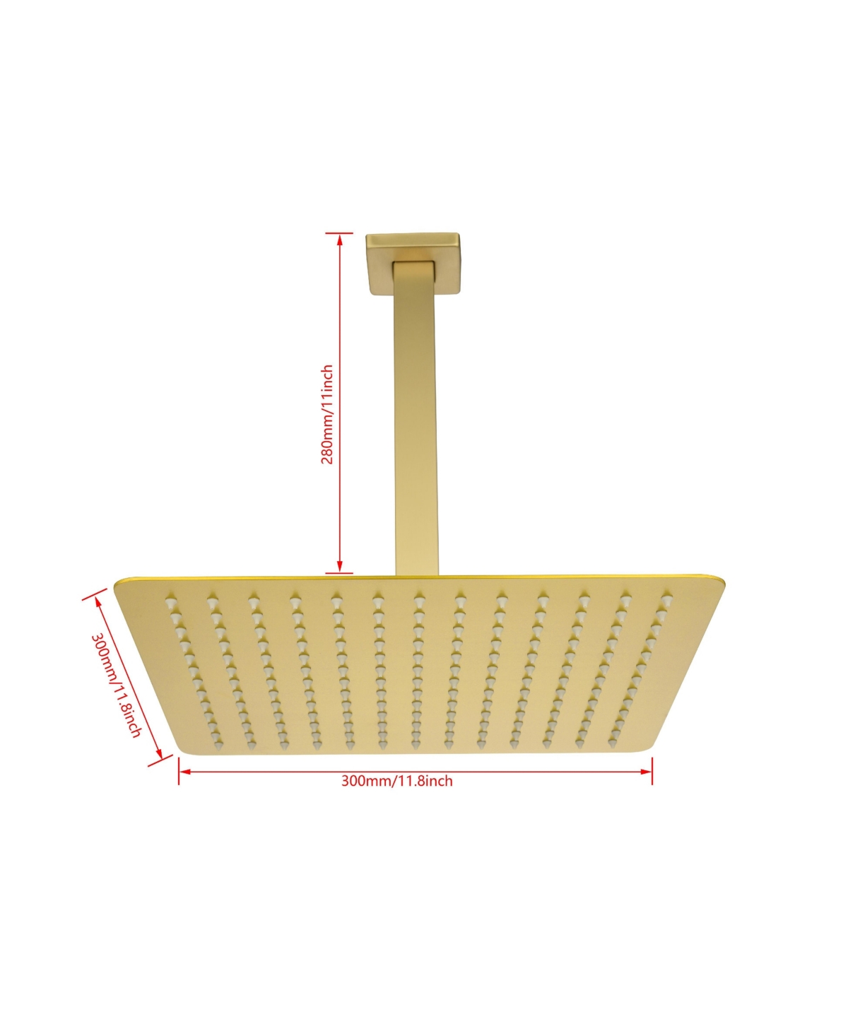 Streamdale Furniture Rain Shower Head High Pressure Rainfall Showerhead Water Saving 0001