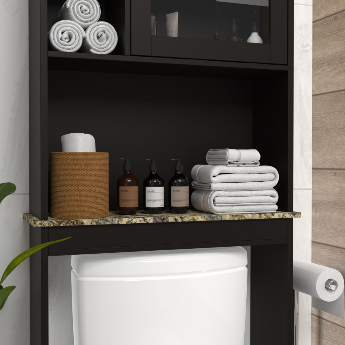 Streamdale Furniture Modern Over The Toilet Space Saver Organization Wood Storage Cabinet For Home, Bathroom