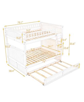 Streamdale Gold Full-Over-Full Bunk Bed with Twin Trundle