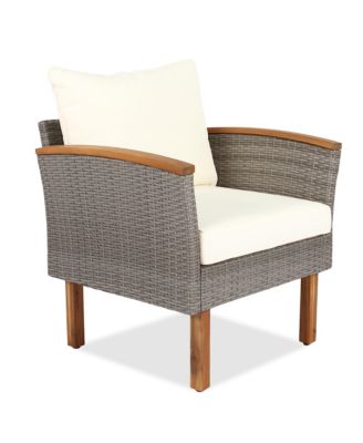 Streamdale 9-Piece Patio Furniture Set with PE Wicker and Acacia Wood