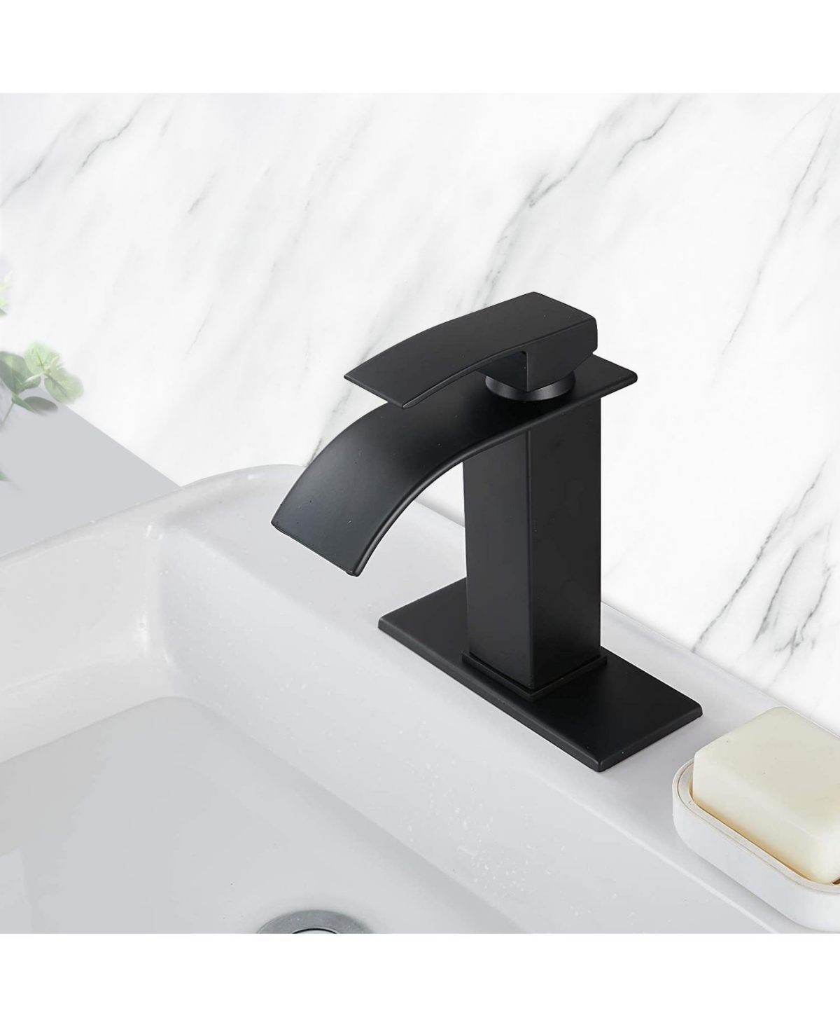 Streamdale Furniture Waterfall Spout Bathroom Faucet, Single Handle Bathroom Vanity Sink Faucet
