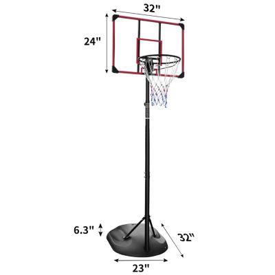 Streamdale Adjustable 7.5-9.2FT Basketball Hoop with Backboard & Wheels