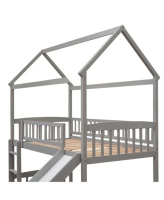Streamdale Twin Loft Bed With Slide, House Bed With Slide
