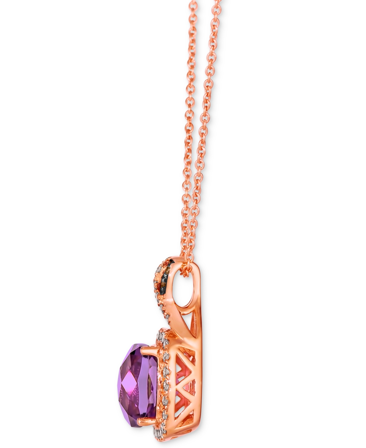 Le Vian Amethyst (2 ct. t.w.) & Diamond (1/4 ct. t.w.) Pendant Necklace in 14k Rose Gold