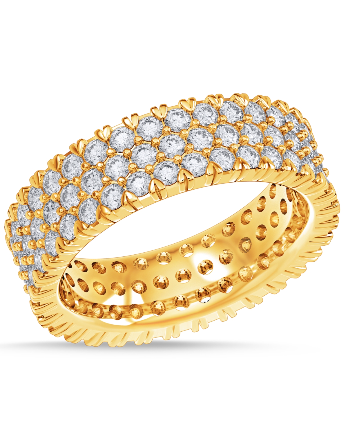 MACY'S DIAMOND THREE-ROW ETERNITY RING (3 CT. T.W.) IN PLATINUM, 14K WHITE GOLD, 14K GOLD, OR 14K ROSE GOLD