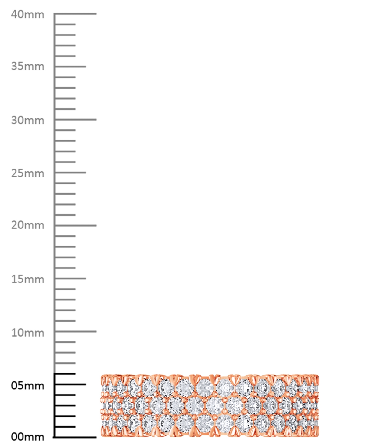 Macy's Diamond Three-row Eternity Ring (3 Ct. T.w.) In Platinum, 14k White Gold, 14k Gold, Or 14k Rose Gold In Rose Gold