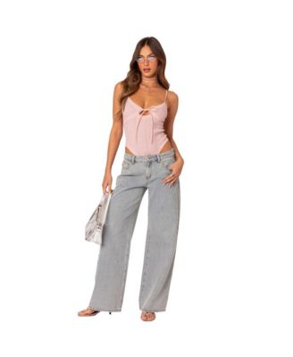 Women's Bow pocket relaxed jeans