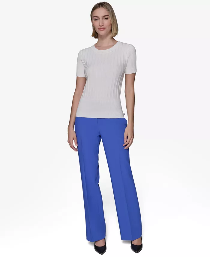 Women's Ribbed Short-Sleeve Sweater - thumbnail 7