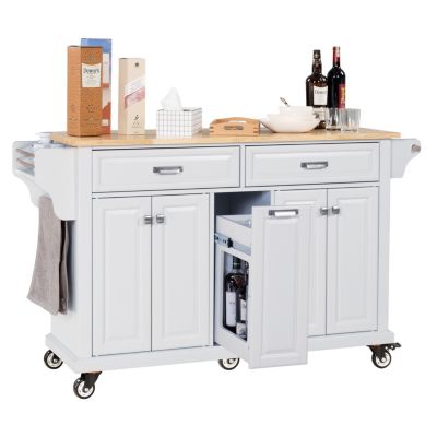 Streamdale Cambridge Natural Wood Top Kitchen Island with Storage