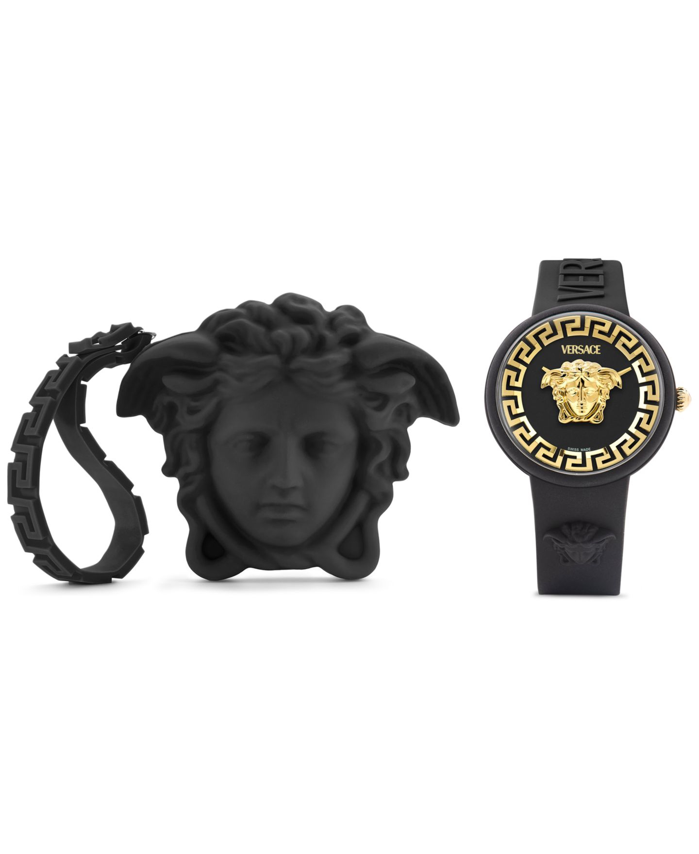 Женские часы Versace Swiss V-Pop Black Silicone Strap Watch 39mm — фото 1