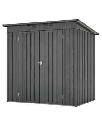 Streamdale Sturdy and Tall 72&amp;#x22; x 48&amp;#x22; x 68&amp;#x22; Black Shed with Double Hinged Door