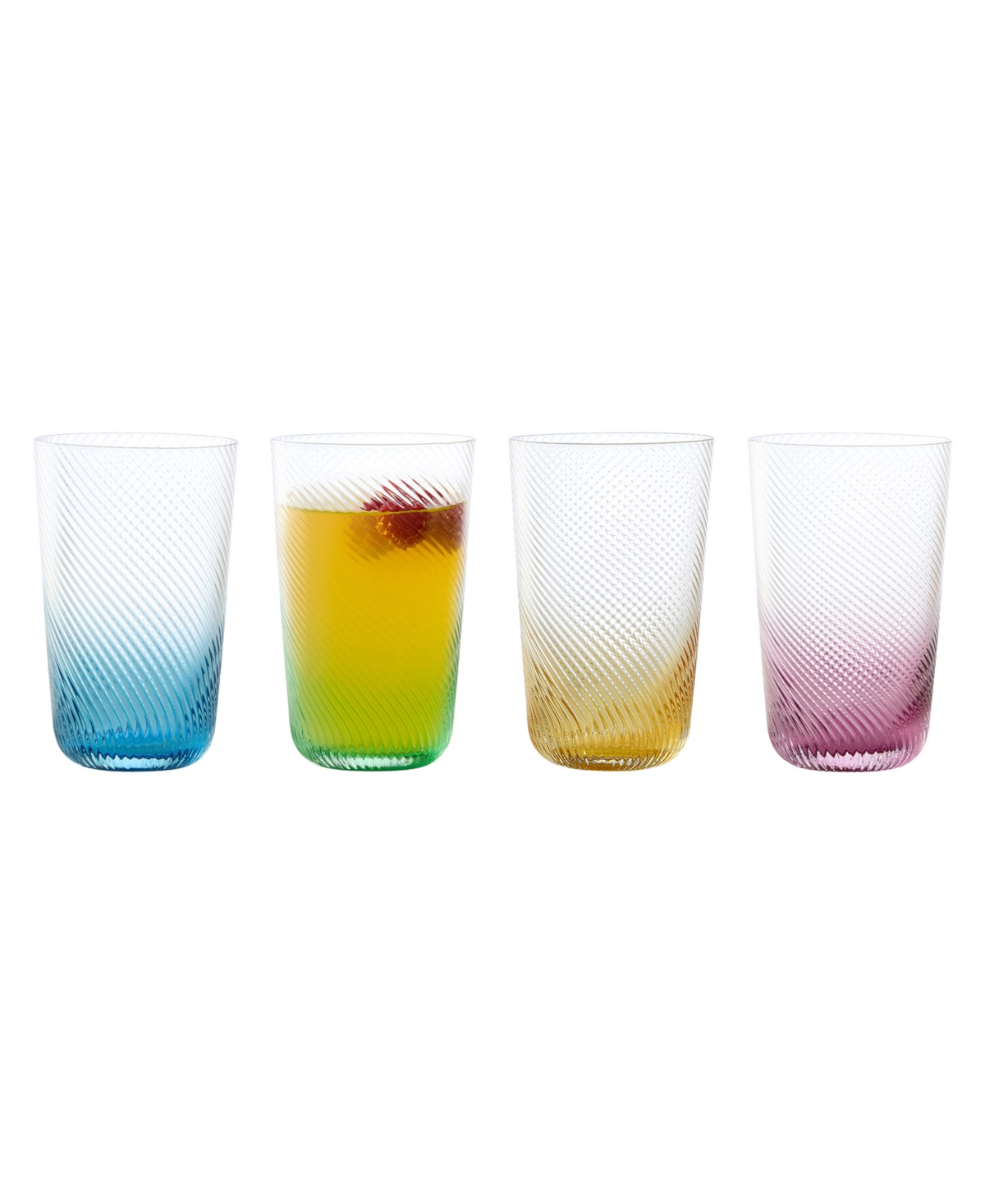 Anton Studio Designs Swirl Highball Tumblers, Set Of 4 In Multicolor