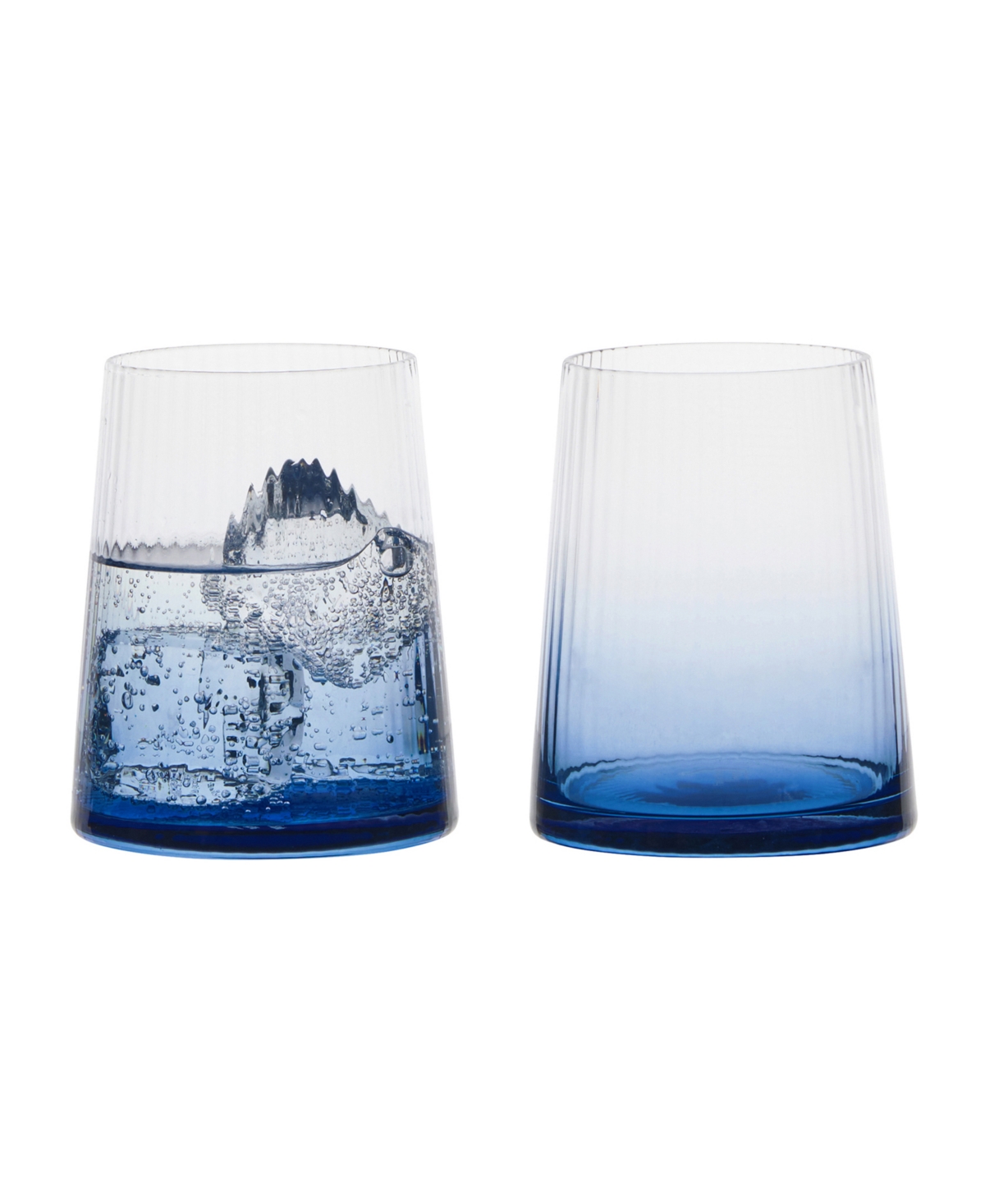 Anton Studio Designs Empire Blue Double Old Fashioned Tumblers, Set Of 2 In Blue