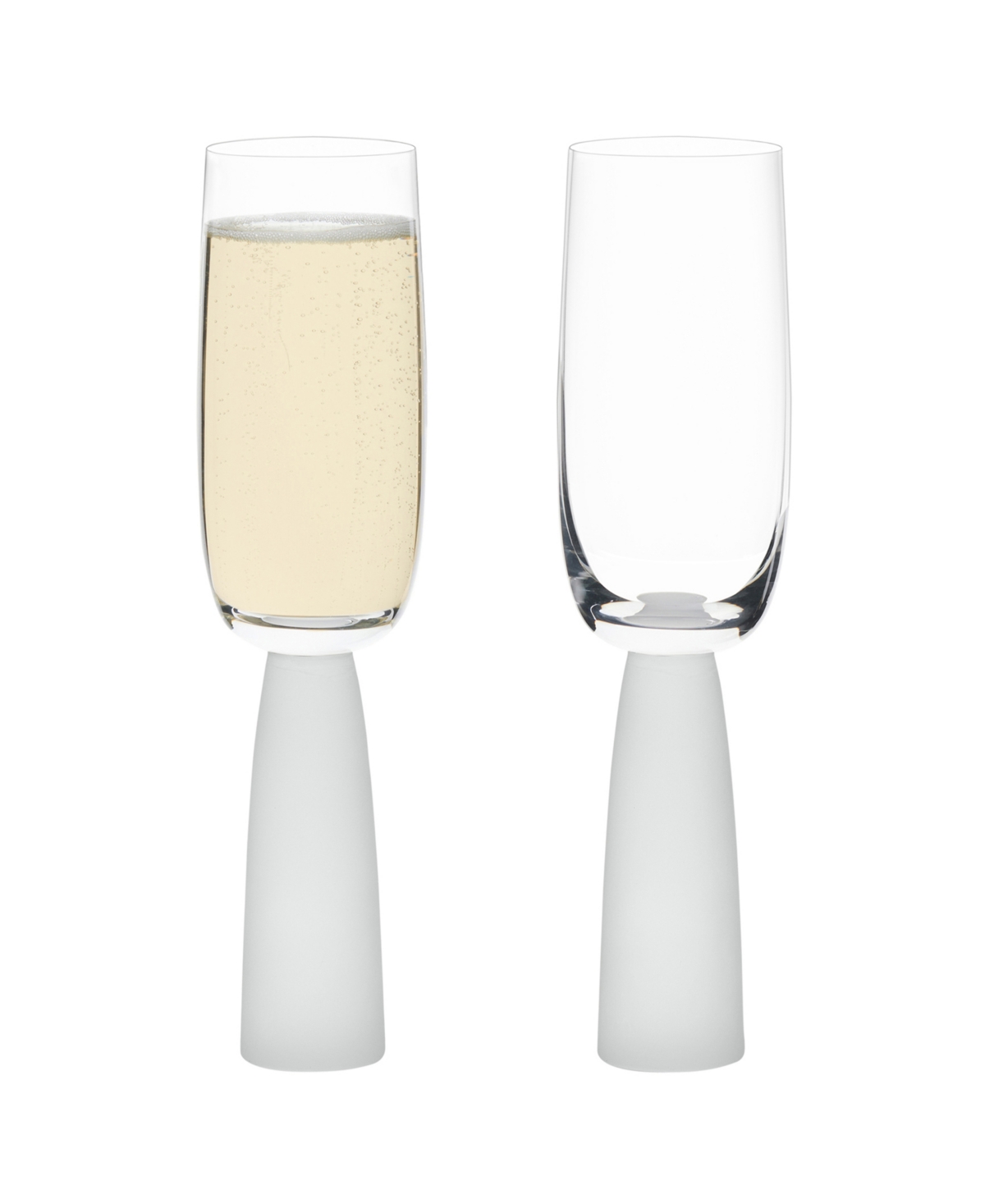 Anton Studio Designs Oslo Champagne Flutes Frost, Set Of 2 In Clear