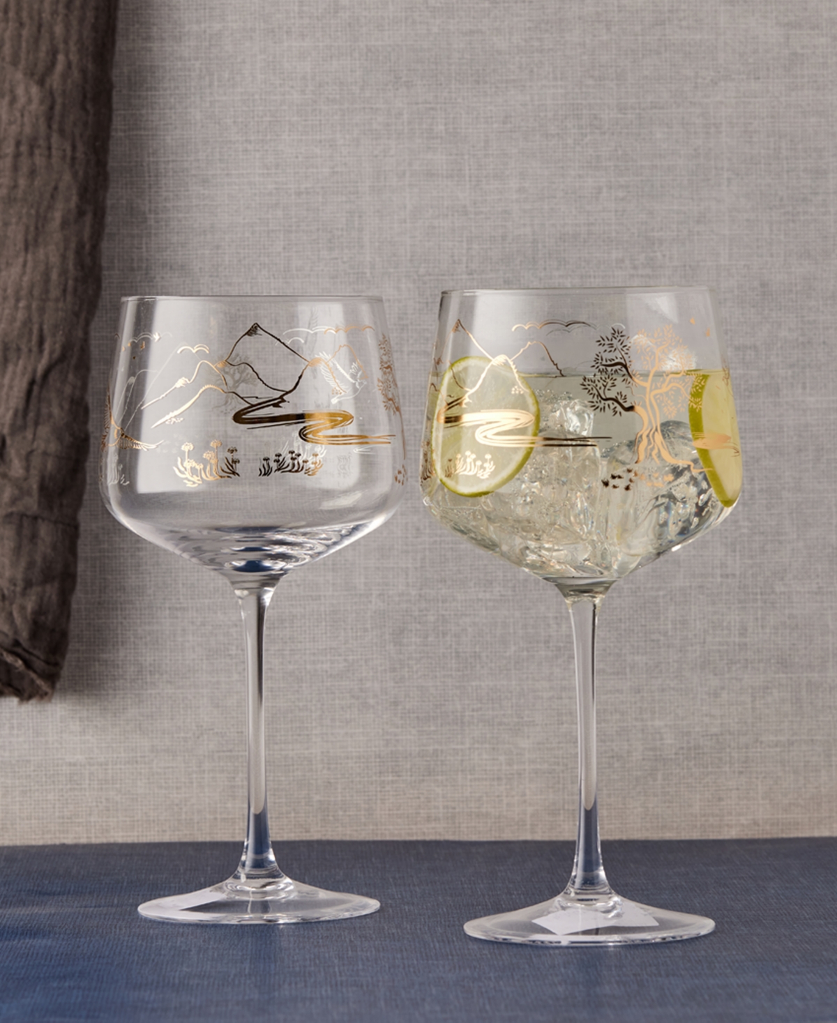 Anton Studio Designs Skye Gin Glasses, Set Of 2 In Gold