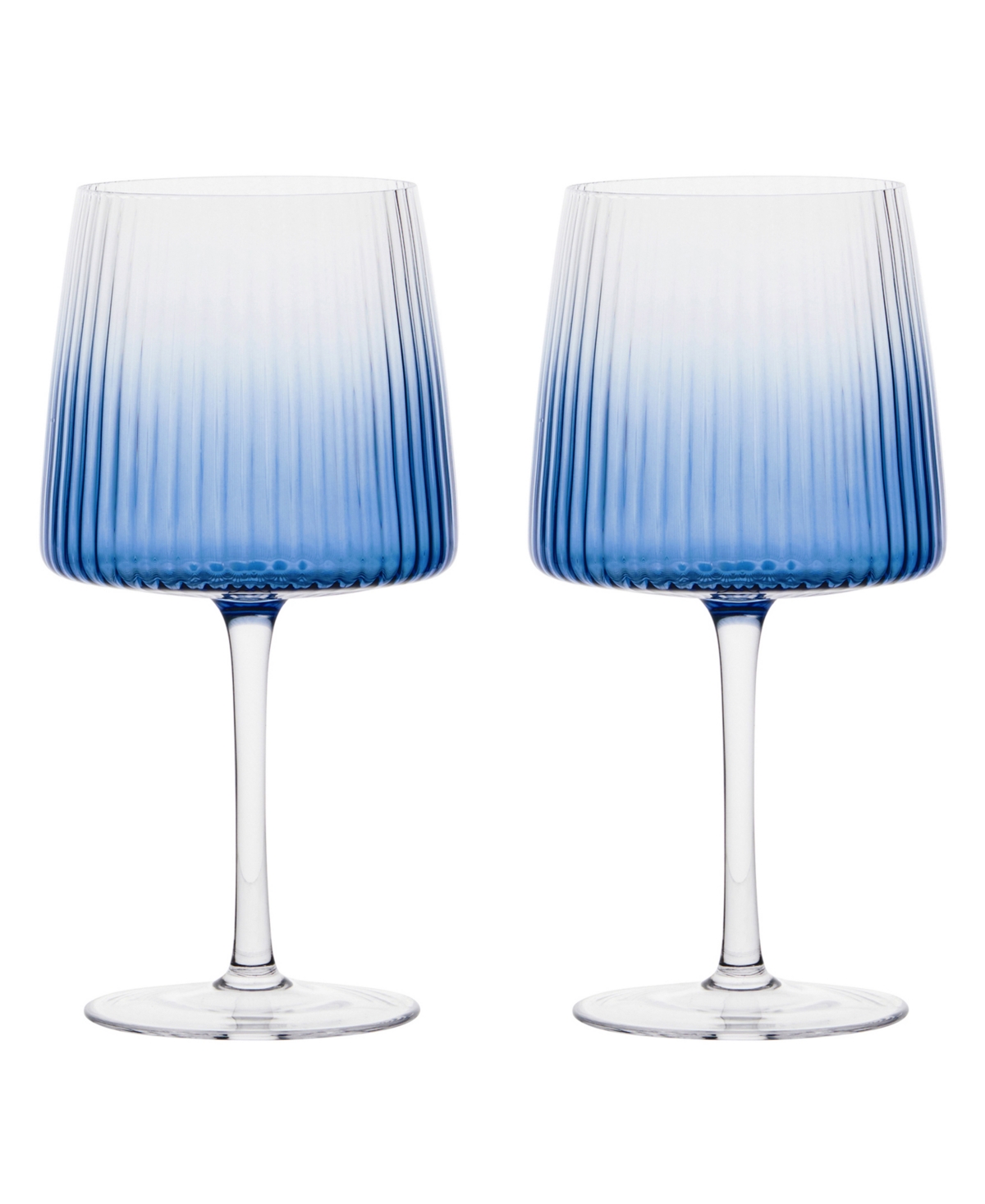 Anton Studio Designs Empire Blue Gin Glasses, Set Of 2 In Blue