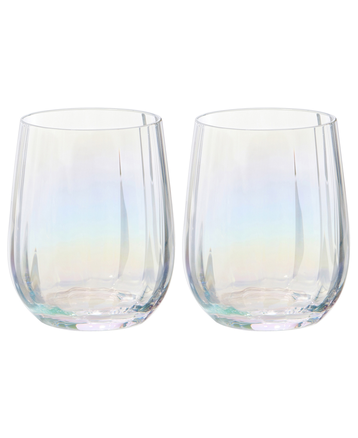 Anton Studio Designs Palazzo Double Old Fashioned Tumblers / Stemless Wines, Set Of 2 In Multicolor